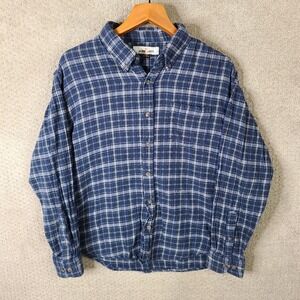 Alpine Lakes Shirt Mens‎ Large Blue Plaid Flannel Long Sleeve Button Down Cotton